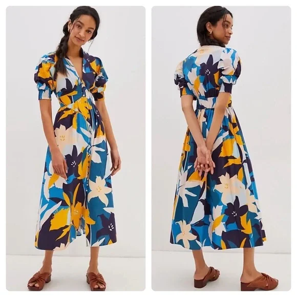 navy blue dress for baby girl Tiered Floral Maxi Dress main image 1